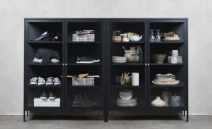 Dulap CARMEL, Negru, 40x140x110 cm - Img 3