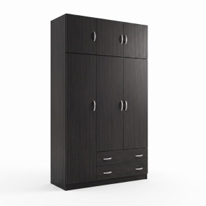 Dulap cu 3 usi Alvia, Maro inchis, 150x51x240 cm - Img 3