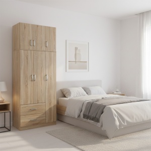 Dulap cu 3 usi, Athos, Stejar, 90x42x240 cm