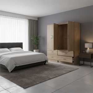 Dulap cu 4 usi, Athos, V19, Stejar, 160x42x180 cm