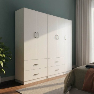 Dulap cu 5 usi, Athos, V25, Alb, 170x42x180 cm