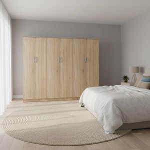 Dulap cu 6 usi, Athos II, V2, Stejar, 240x42x180 cm