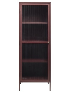 Dulap cu vitrina BRONCO, Rosu, 40x160x58 cm - Img 4
