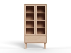 Dulap cu vitrina Lamberth, Alb, 180x90x35 cm - Img 3