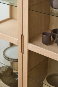 Dulap cu vitrina Marte, Alb, 148x140x40 cm - Img 3