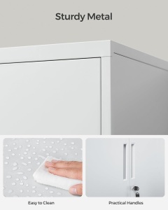 Dulap de depozitare din metal, Songmics, Gray, 40 x 80 x 90 cm - Img 2