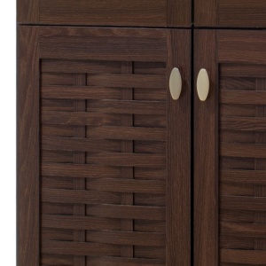 Dulap De Depozitare Pantofi Mantam Cu 4 Uși Pentru 24 Perechi De Pantofi Culoare Nuc 78x40x170,5 cm - Img 7