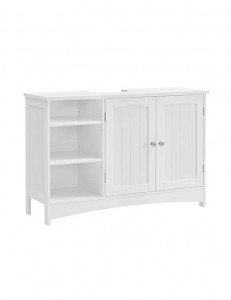 Dulap de depozitare pentru chiuveta, Vasagle, 2 usi, Alb, 90 x 30 x 60 cm
