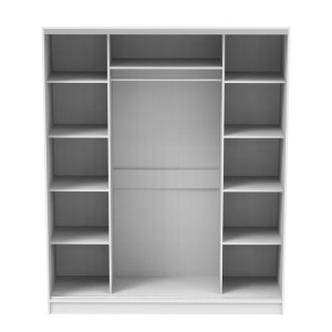 Dulap dormitor cu 2 usi glisante cu oglinda Aparador Pako World Alb 180x60x220 cm - Img 4