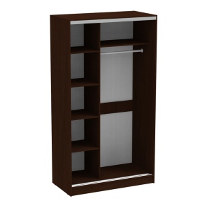 Dulap dormitor cu oglinda Korredor Pako World Maro inchis 120x60x220 cm - Img 2