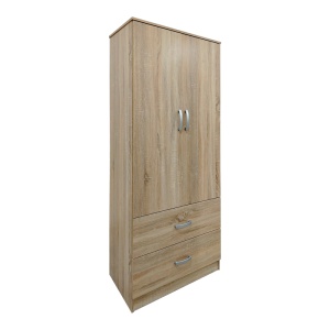 Dulap haine cu 2 usi si sertare Lego Natural 80x42x180 cm