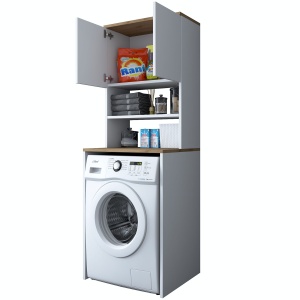 Dulap masina de spalat KD101 Alb 65x183.6x60 cm - Img 9