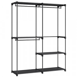 Dulap pentru haine, Songmics, Negru, 138x43x182 cm - Img 2