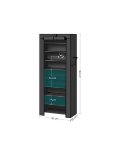 Dulap pliabil, Songmics, RXJ10H, Negru, 58 x 28 x 160 cm - Img 3