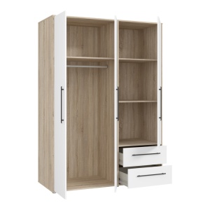 Dulap Razol 3 usi alb sonoma melamina 144.5x59x200 cm - Img 4