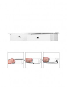 Etajera cu rafturi, Songmics, Alb, LWS65WT, 65 x 15 x 10 cm - Img 6