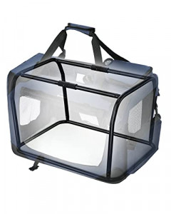 Geanta de transport animale, Feandrea, Albastru-Negru, 70.0x52.0x52.0 cm - Img 5