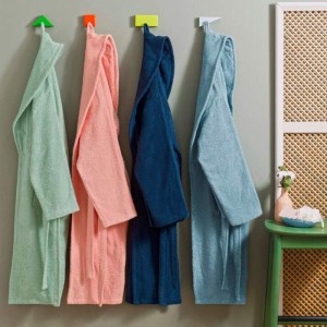 Halat de baie Unisex Salyaka Albastru, Marime L / XL (Bumbac 100%) - Img 2