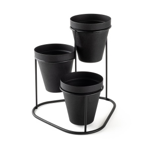 Jardiniera suport metalic decorativ GED-014 Negru 19x20x19 cm - Img 4