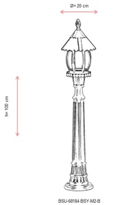 Lampadar de exterior M2B Negru 100x20 cm - Img 3