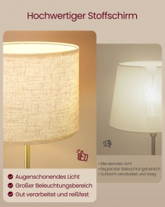 Lampadar LED, Lusia, Vasagle, Negru, 30x30x171 cm - Img 5
