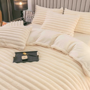 Lenjerie cocolino cu Elastic 180x200 Liny V7 Crem (Cocolino) - Img 5