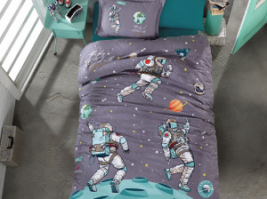 Lenjerie Copii Space Antracit (Bumbac 100%)