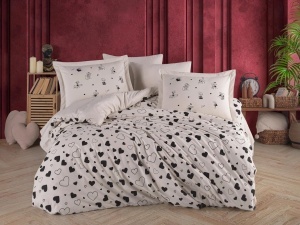 Lenjerie Venus Black Hearts (Bumbac 100% Poplin)