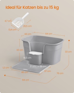 Litiera Gri Feandrea 75x63.5x33 cm - Img 2