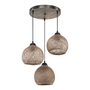Lustra cu trei lumini PWL-1121, E27 maro, 40x75 cm