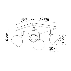 Lustra Oculare Alb 25x25x16 cm - Img 4