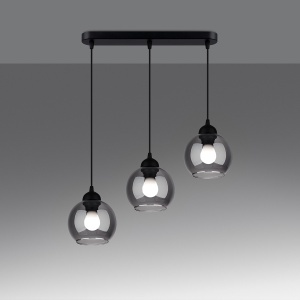Lustra suspendata Alino Negru 45x15x117 cm - Img 3