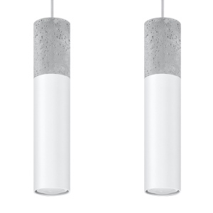 Lustra suspendata Borgio Alb 30x6x90 cm