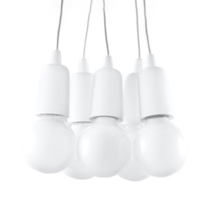 Lustra suspendata Diego Alb 25x25x90 cm