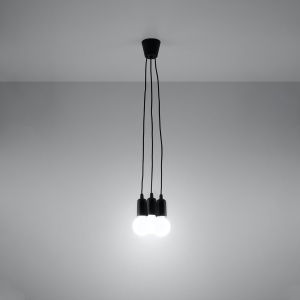Lustra suspendata Diego Negru 15x15x90 cm - Img 3