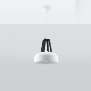 Lustra suspendata E27 Casco V1 Alb 30x30x85 cm - Img 2