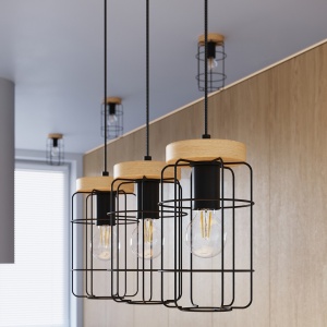 Lustra suspendata Gotto Negru 160x13x115 cm - Img 6