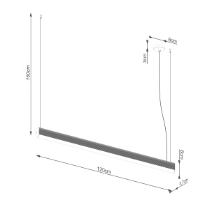 Lustra suspendata LED Farge Alb 4000K 120x8x150 cm - Img 9
