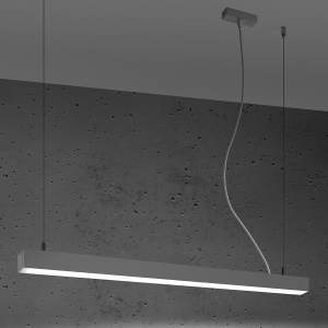 Lustra suspendata LED Pinne Gri 4000K 90x6x150 cm - Img 3