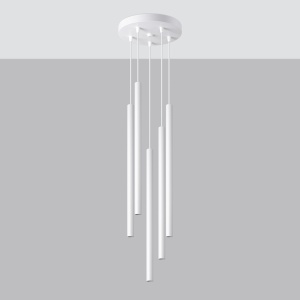 Lustra suspendata Pastelo Alb 25x25x110 cm - Img 2