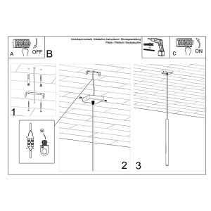 Lustra suspendata Pastelo Auriu 3.5x3.5x120 cm - Img 6