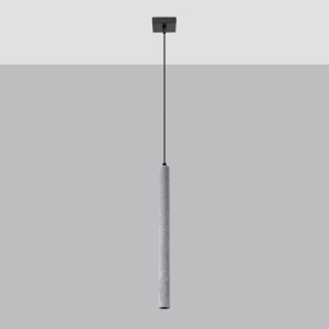 Lustra suspendata Pastelo din beton Gri 3.5x3.5x120 cm - Img 2