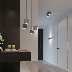 Lustra suspendata Quad Gri 10x10x110 cm - Img 9