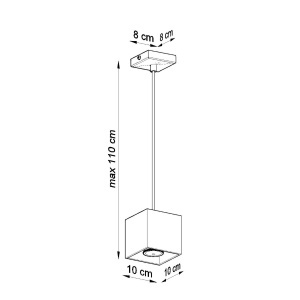 Lustra suspendata Quad Negru 10x10x110 cm - Img 5