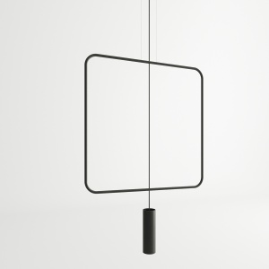 Lustra suspendata Rana Negru 61x6x175 cm - Img 2