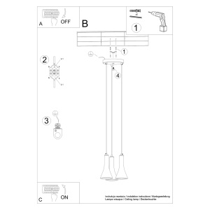 Lustra suspendata Rea din beton Gri 27x27x115 cm - Img 4