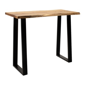 Masa de bar Miles Boho, Pako Word, Lemn masiv, Grosime 3.7 cm, Natural, 120x53x97 cm