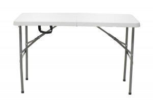Masa de camping pliabila profesionala Rodeo cu cadru metalic, gri deschis 122x60x74cm - Img 4