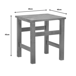 Masa de gradina Summrine de plaja din lemn de fag solid culoare nuc 40x40x45 cm - Img 4