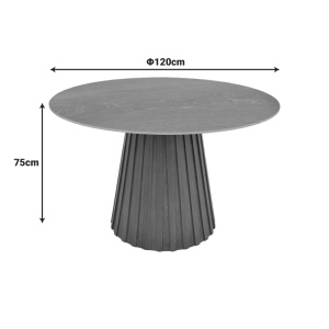 Masa dining Franzel, Nuc, 120x120x75 cm - Img 6